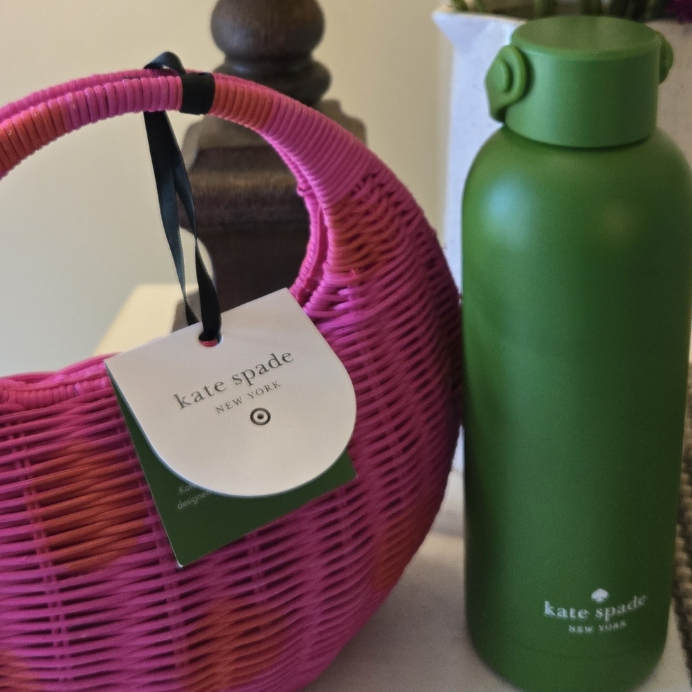 Kate Spade Set Wicker Summer Bag And Water Bottle - Picture 5 of 5